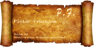 Pintér Fruzsina névjegykártya